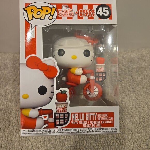 Funko Pop! Vinyl: Sanrio - Hello Kitty (Riding Bike with Noodle Cup) #45 - Picture 1 of 6